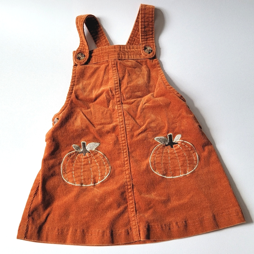 Max Studio Kids 18 months Fall Pumpkin Corduroy Jumper and Mock Neck shirt set